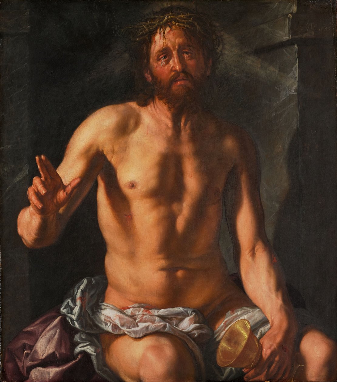 Homme de douleurs avec un calice (Christ rédempteur) - Hendrick Goltzius