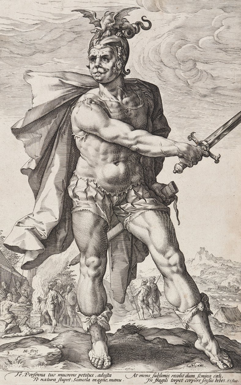 Mucius Scaevola (Héros romains, planche 3) - Hendrick Goltzius