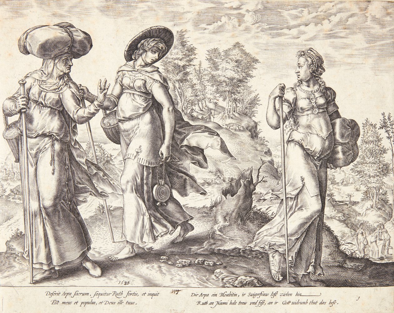 Orpa quitte Ruth et Naomi - Hendrick Goltzius