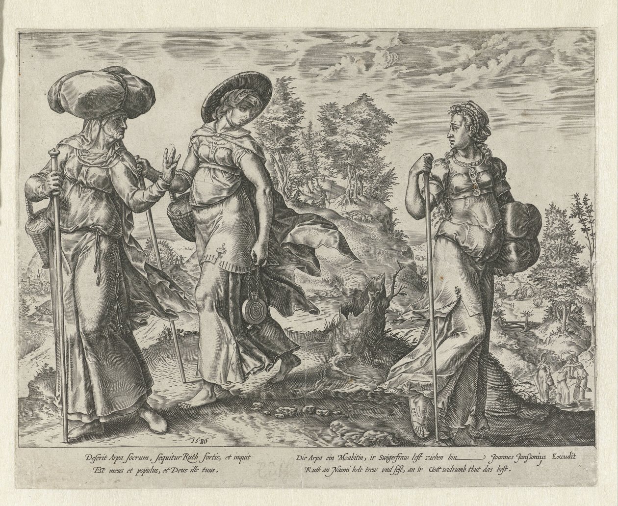 Orpa quitte Naomi et Ruth - Hendrick Goltzius