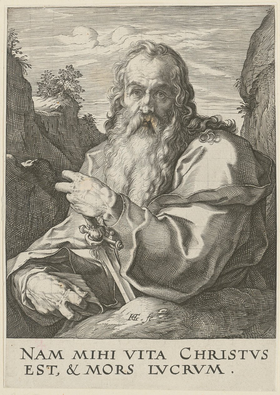 Paul, feuille n° 14 de la série « Le Christ, les douze apôtres et Paul » - Hendrick Goltzius