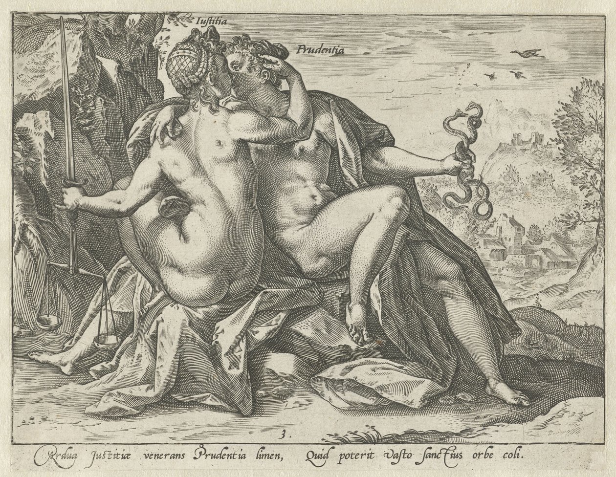 Justice et Prudence (Justitia / Prudentia), Les vertus unies (titre de la série) - Hendrick Goltzius