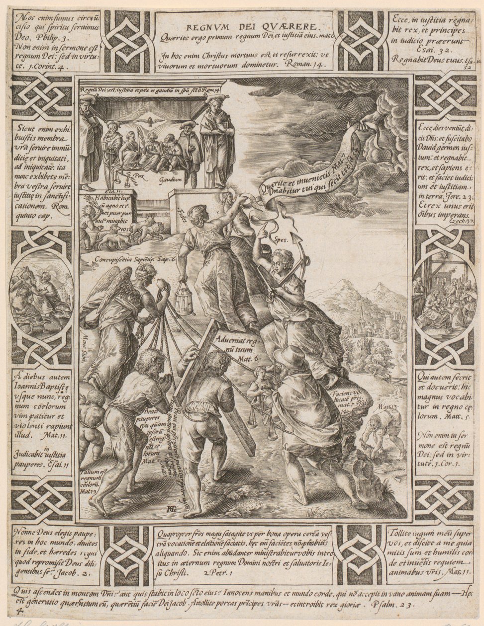 Regnum Dei quaerere, feuille n° 4 de la série « Allégories de la foi chrétienne » - Hendrick Goltzius