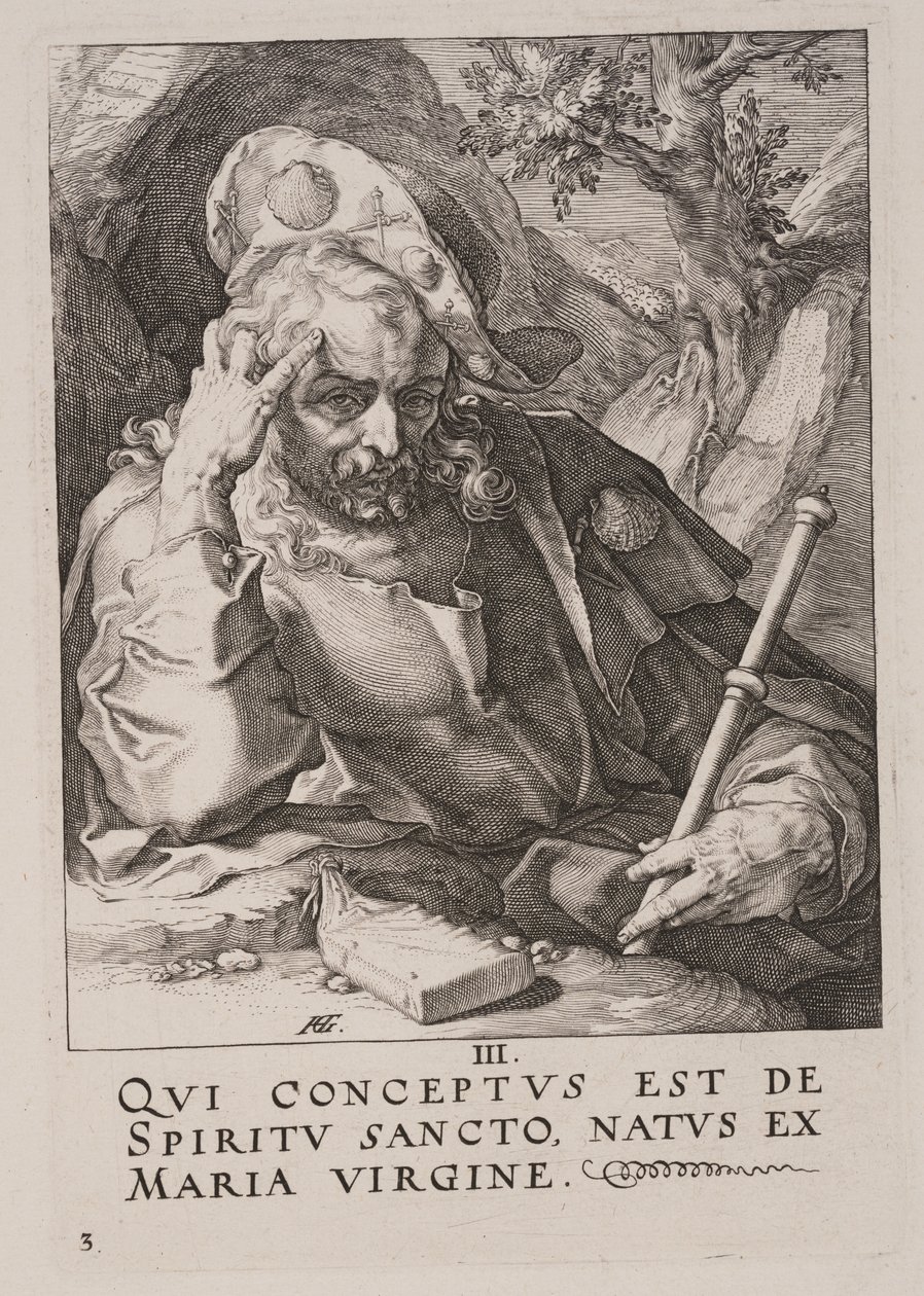 Saint Jacques le Majeur, du Christ, des Apôtres et de Saint Paul avec le Credo - Hendrick Goltzius