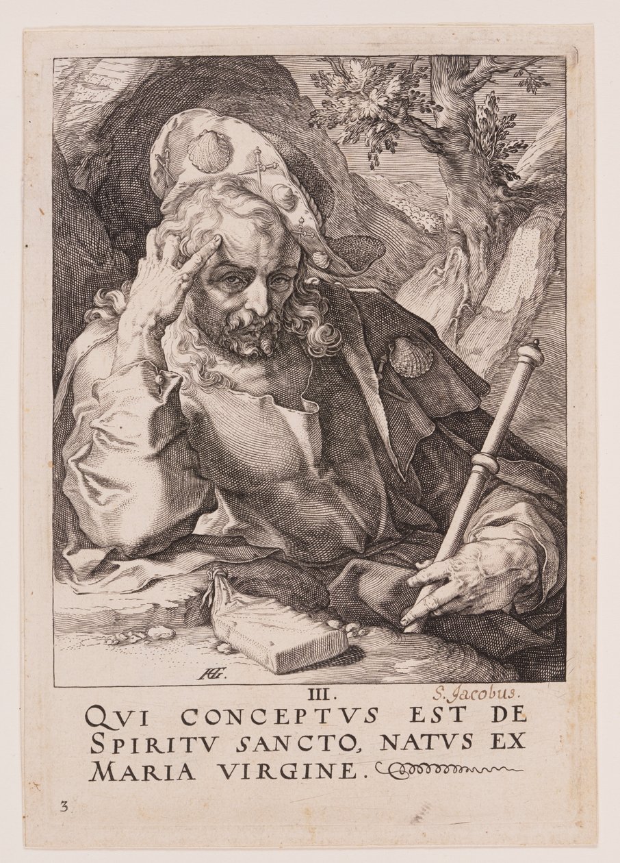Saint Jacques le Majeur, du Christ, des Apôtres et de Saint Paul avec le Credo - Hendrick Goltzius