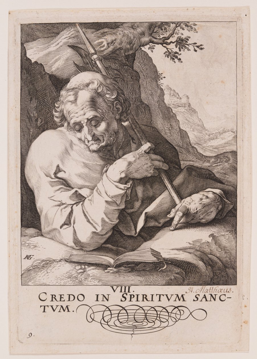 St Matthieu, du Christ, des Apôtres et de St Paul avec le Credo - Hendrick Goltzius