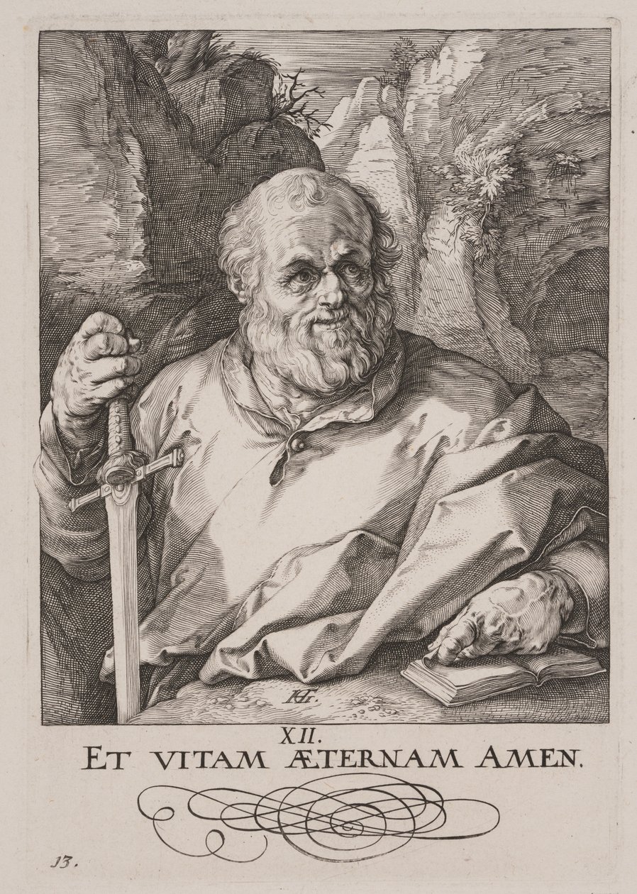St Matthias, du Christ, des Apôtres et de St Paul avec le Credo - Hendrick Goltzius