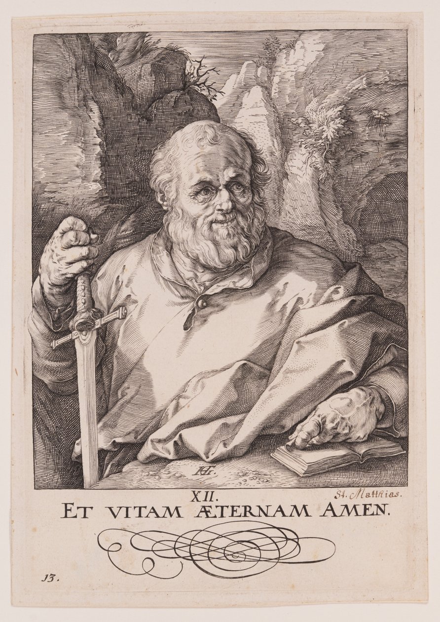 St Matthias, du Christ, des Apôtres et de St Paul avec le Credo - Hendrick Goltzius