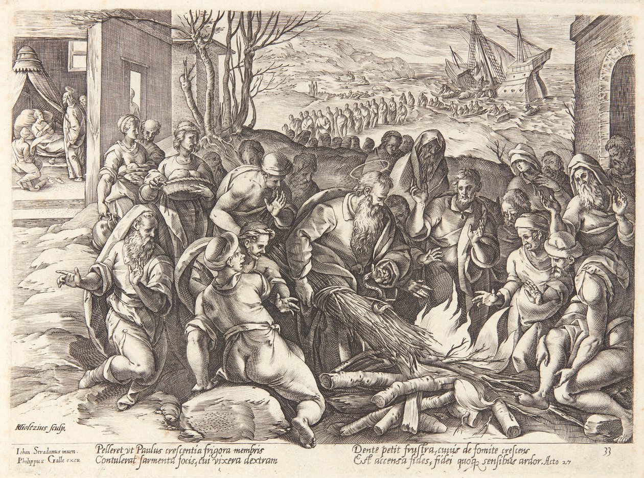 Saint Paul mordu par la vipère - Hendrick Goltzius