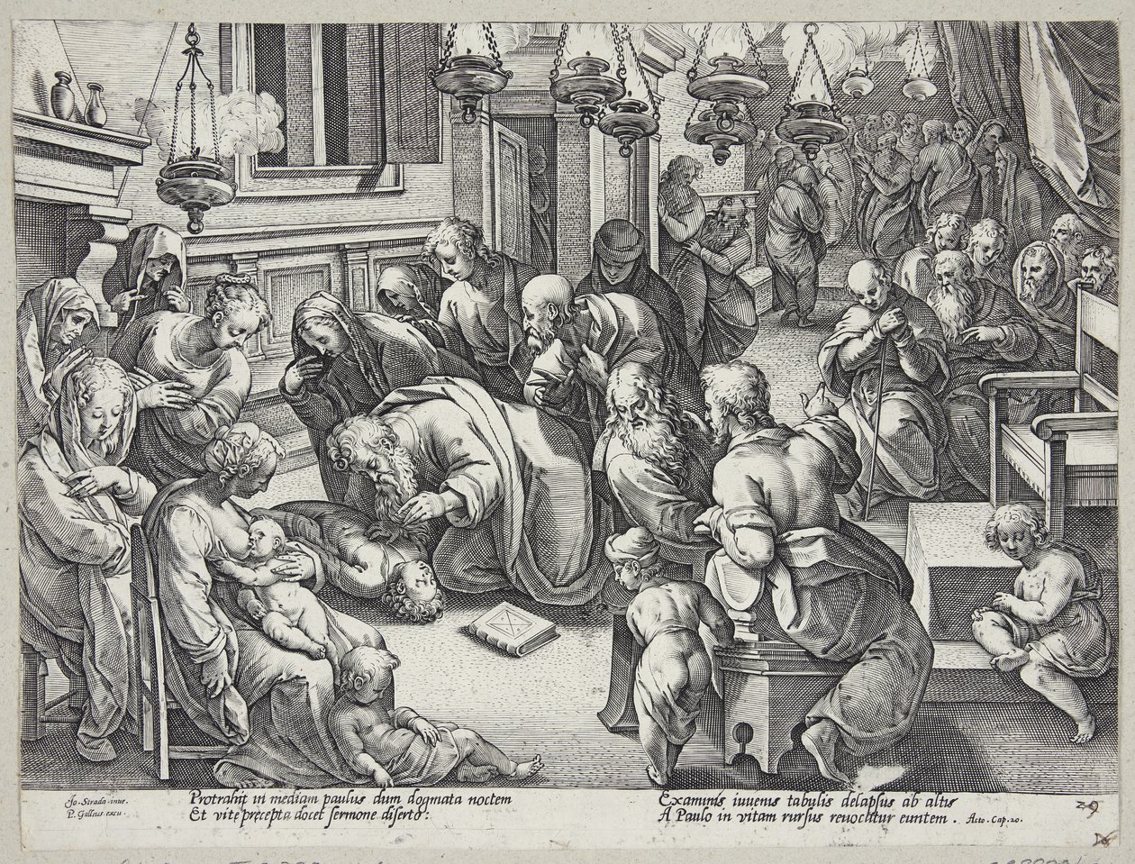 Saint Paul ressuscitant Eutychus - Hendrick Goltzius