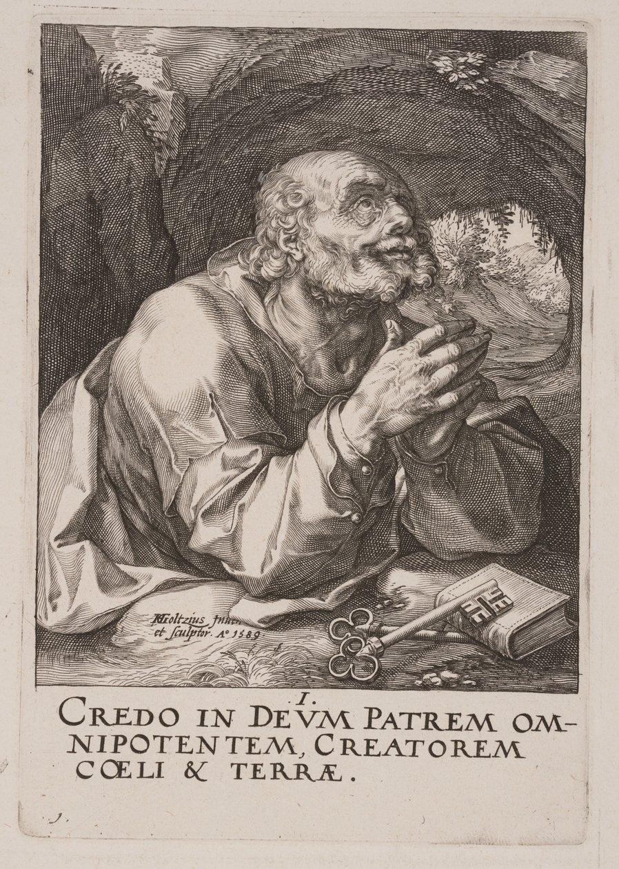 Saint Pierre, du Christ, des Apôtres et de Saint Paul avec le Credo - Hendrick Goltzius
