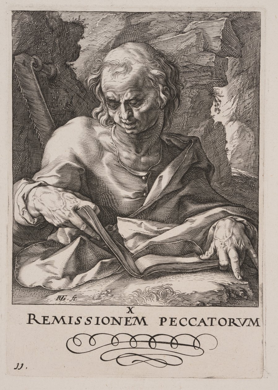 Saint Simon, du Christ, des Apôtres et de Saint Paul avec le Credo - Hendrick Goltzius