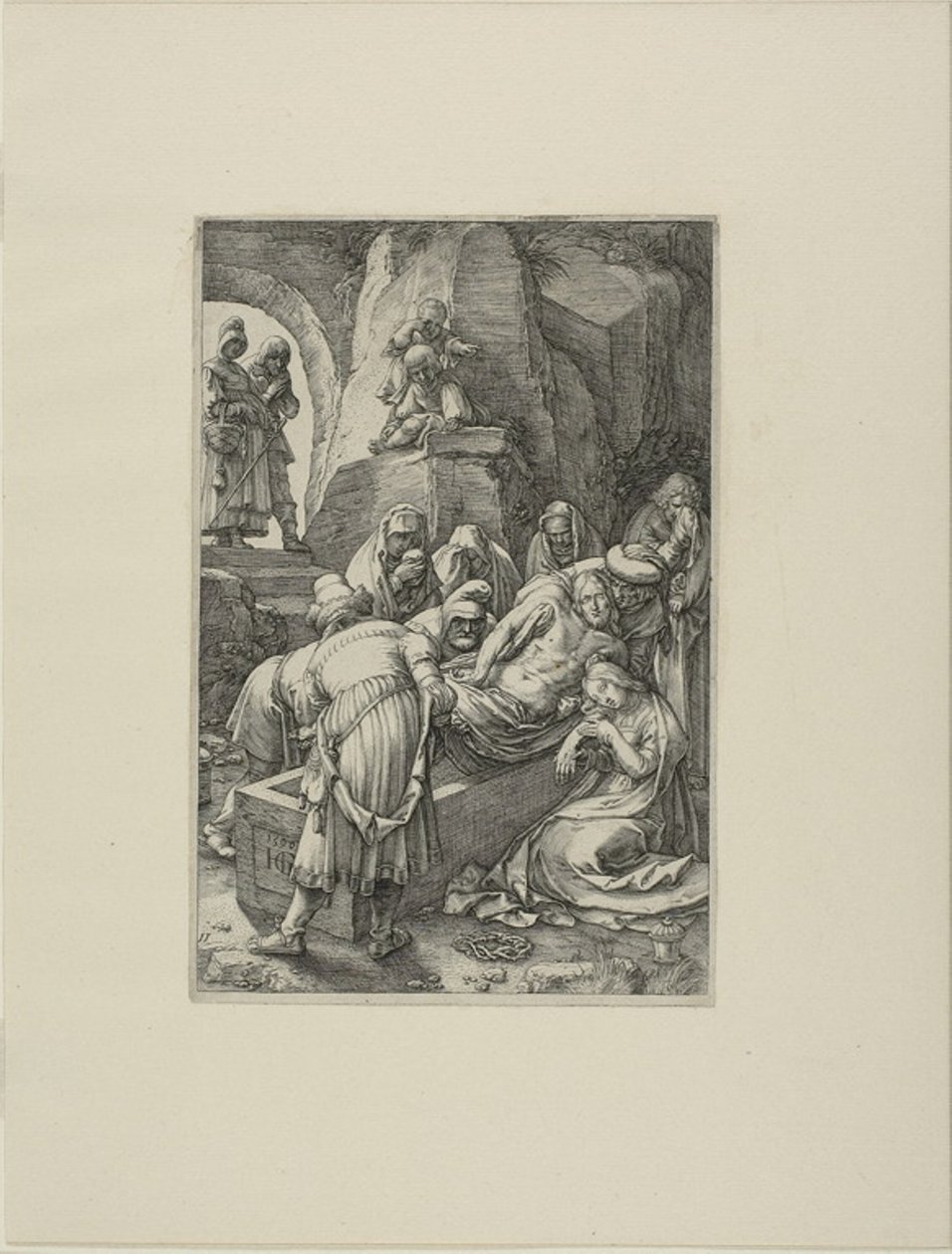 La mise au tombeau, planche onze de La Passion du Christ - Hendrick Goltzius
