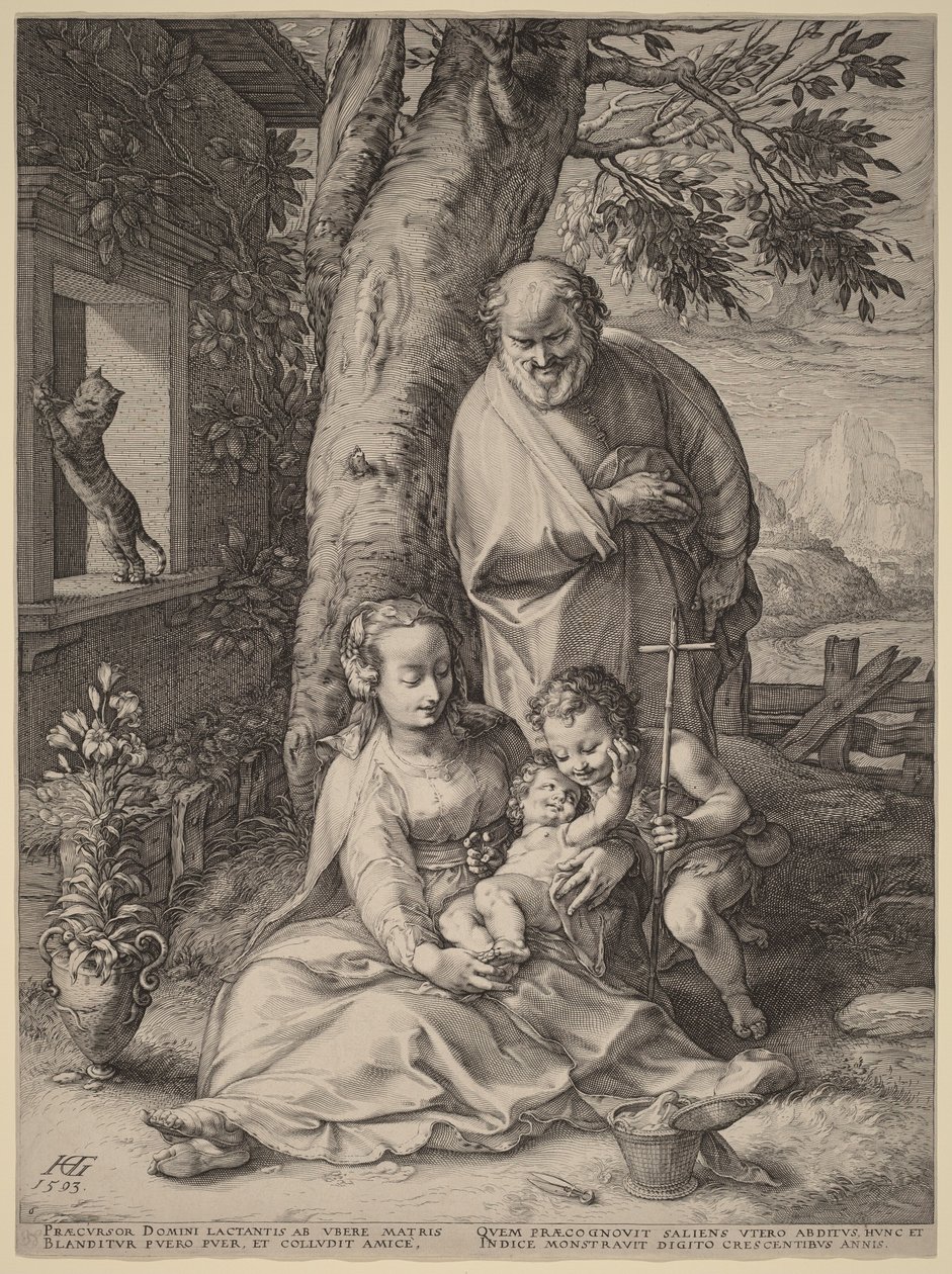 La Sainte Famille avec le petit Jean-Baptiste - Hendrick Goltzius