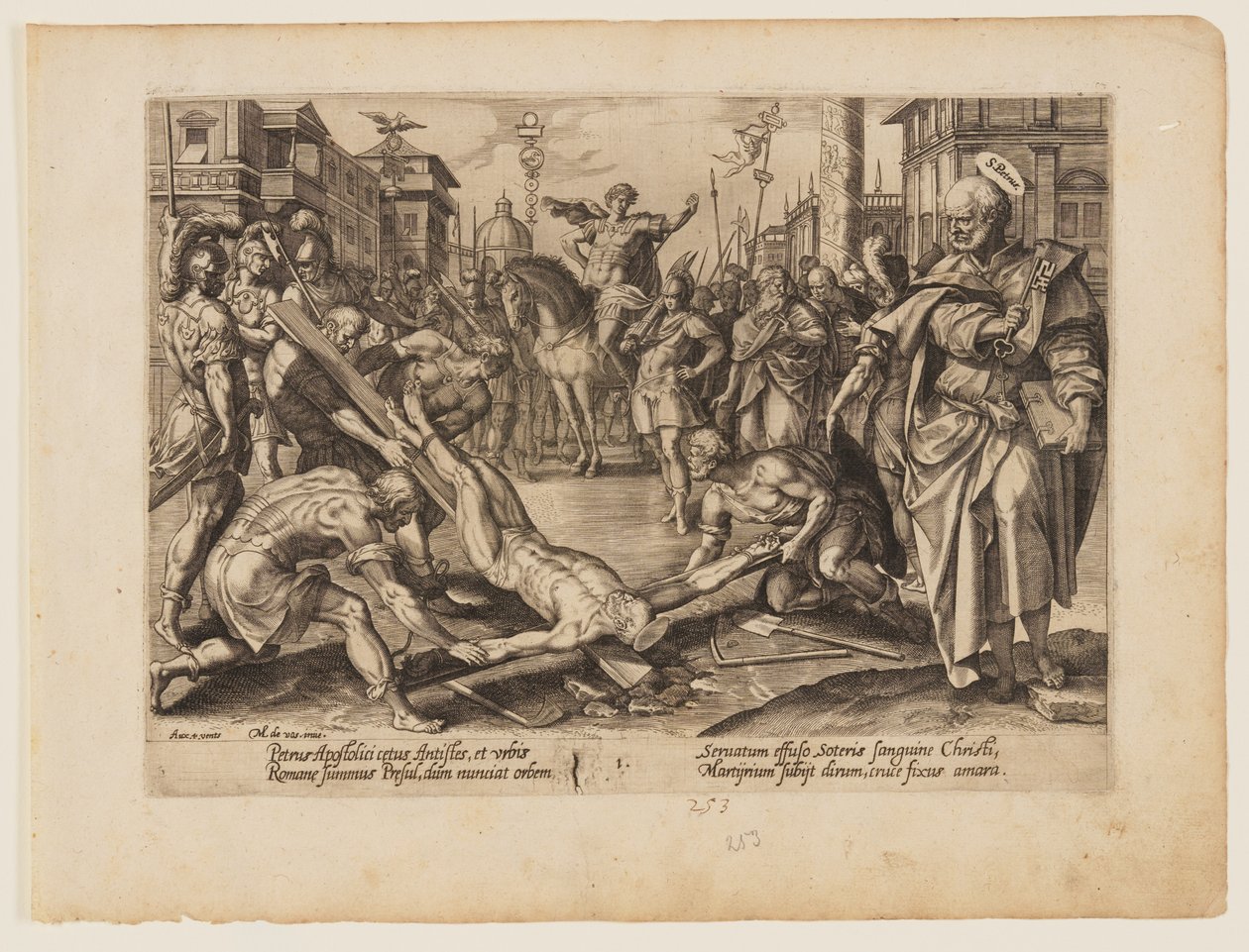Le martyre de saint Pierre, extrait du Martyre du Christ et des Apôtres - Hendrick Goltzius