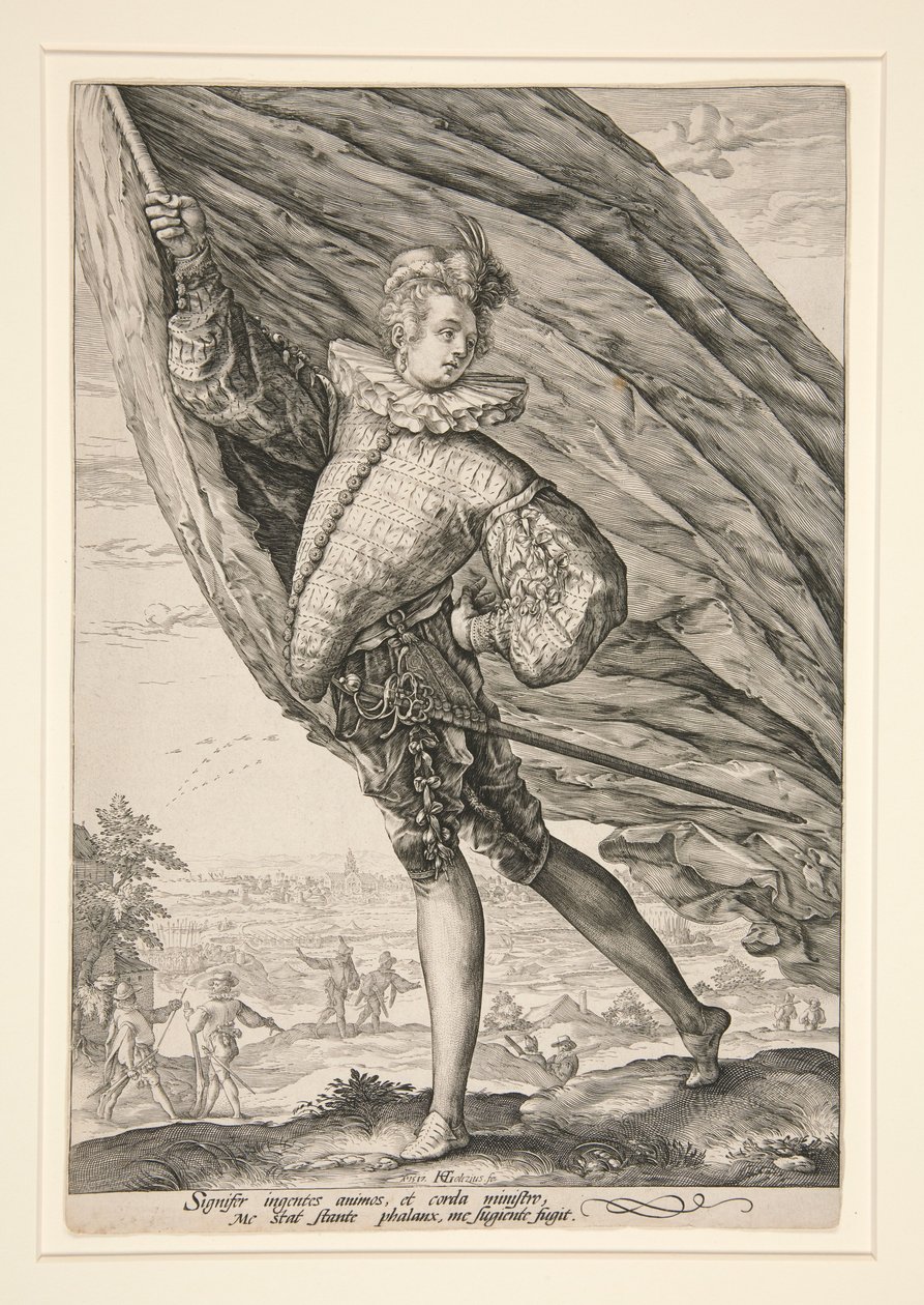 Le porte-drapeau, tourné vers la gauche - Hendrick Goltzius