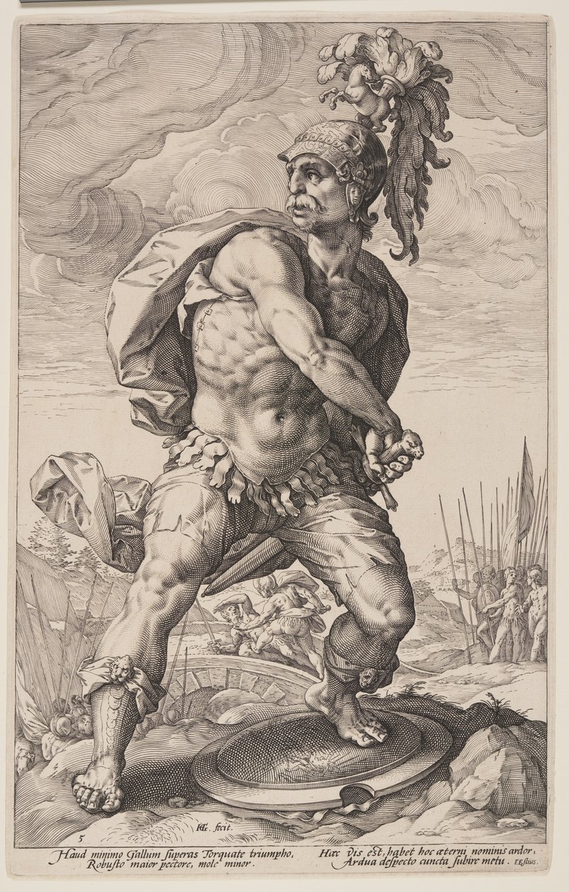 Titus Manlius Torquatus, extrait des Héros romains - Hendrick Goltzius