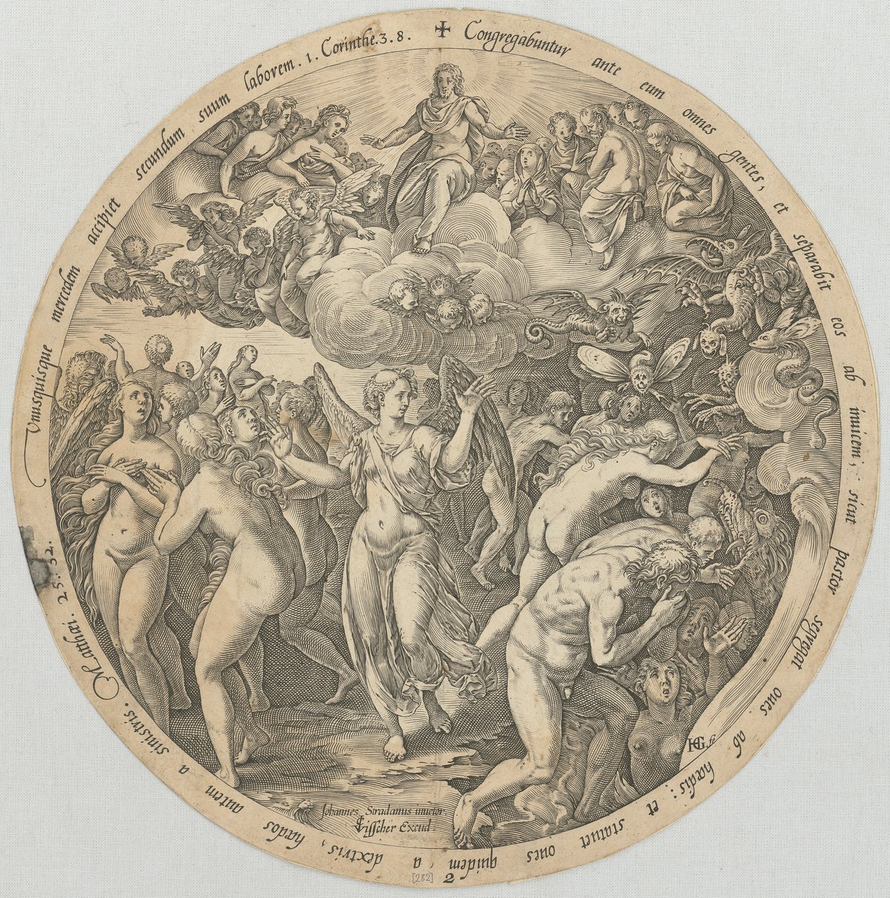 La séparation des justes et des injustes, feuille n° 2 de la série « Les quatre dernières choses » - Hendrick Goltzius