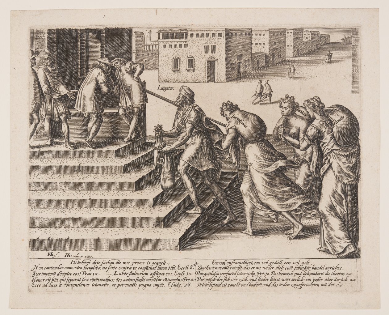 Justice inégale, planche 4 de Les abus de droit - Hendrick Goltzius