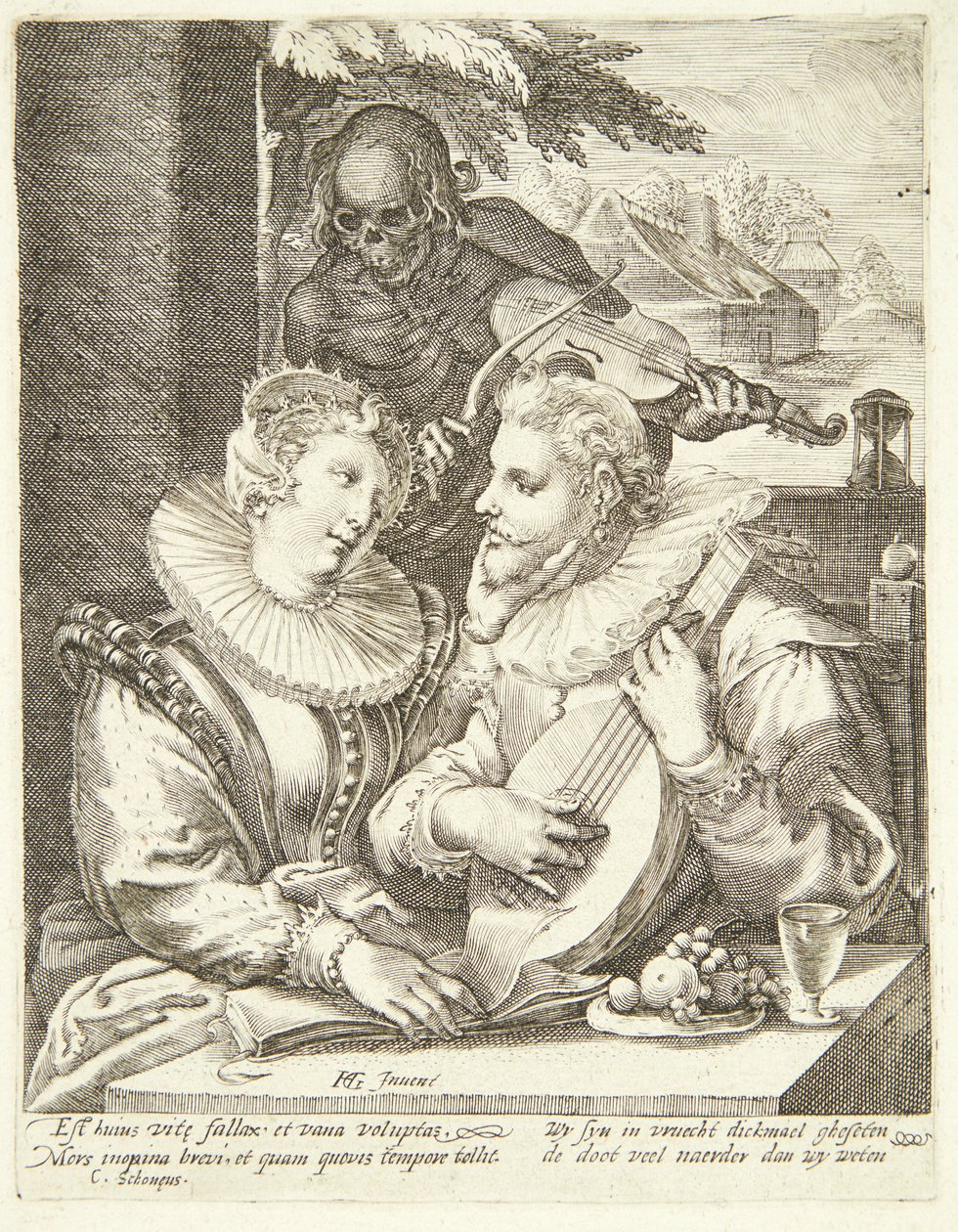 La mort frappe un jeune couple - Hendrick Goltzius