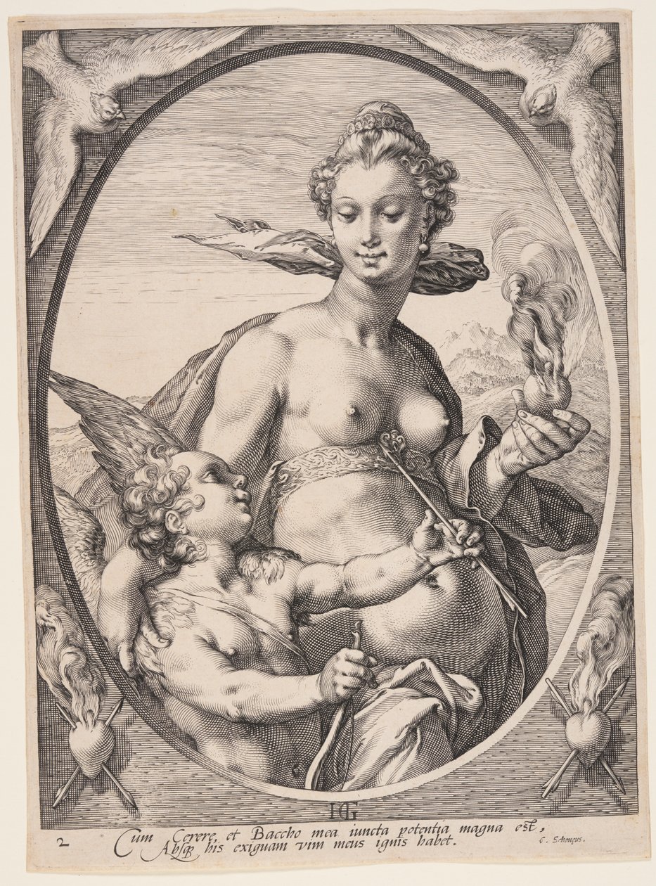 Vénus et Amor, de Trois dieux ou déesses païens - Hendrick Goltzius