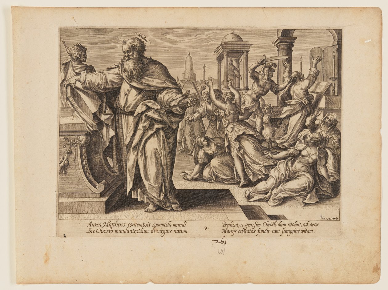 e martyre de saint Matthieu, extrait du Martyre du Christ et des Apôtres - Hendrick Goltzius