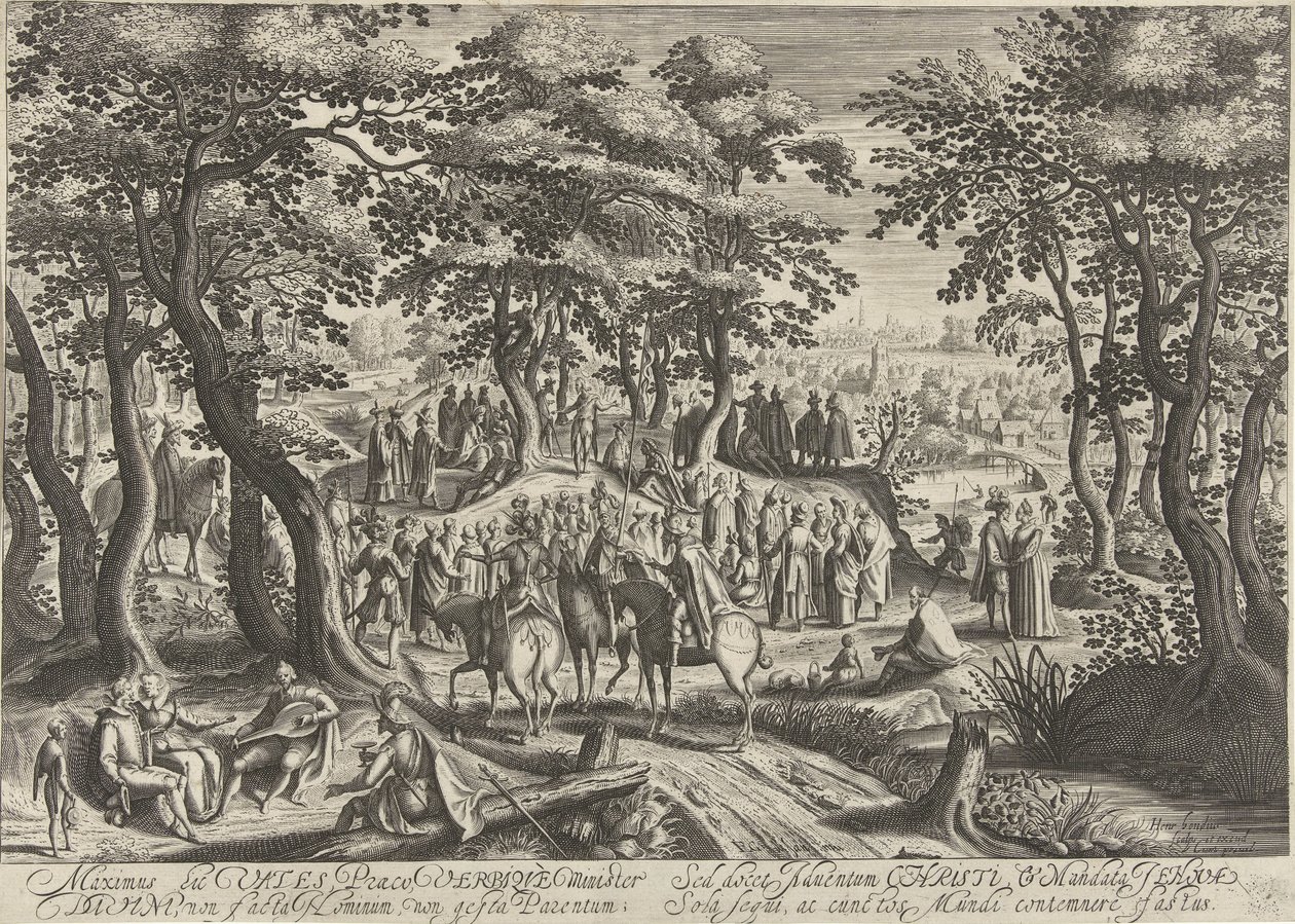 Jean-Baptiste prêchant à la foule - Hendrick Hondius (I)
