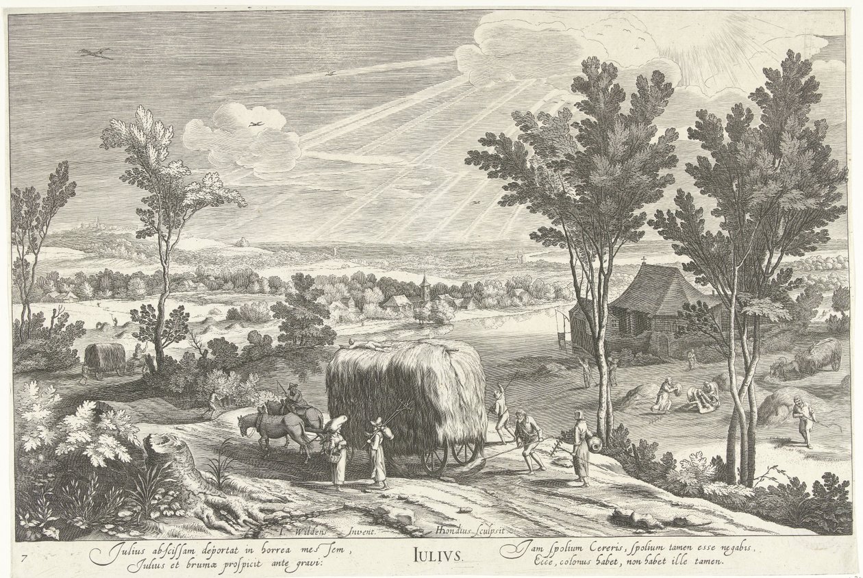 Juillet, avec des paysans dans un paysage - Hendrick Hondius (I)