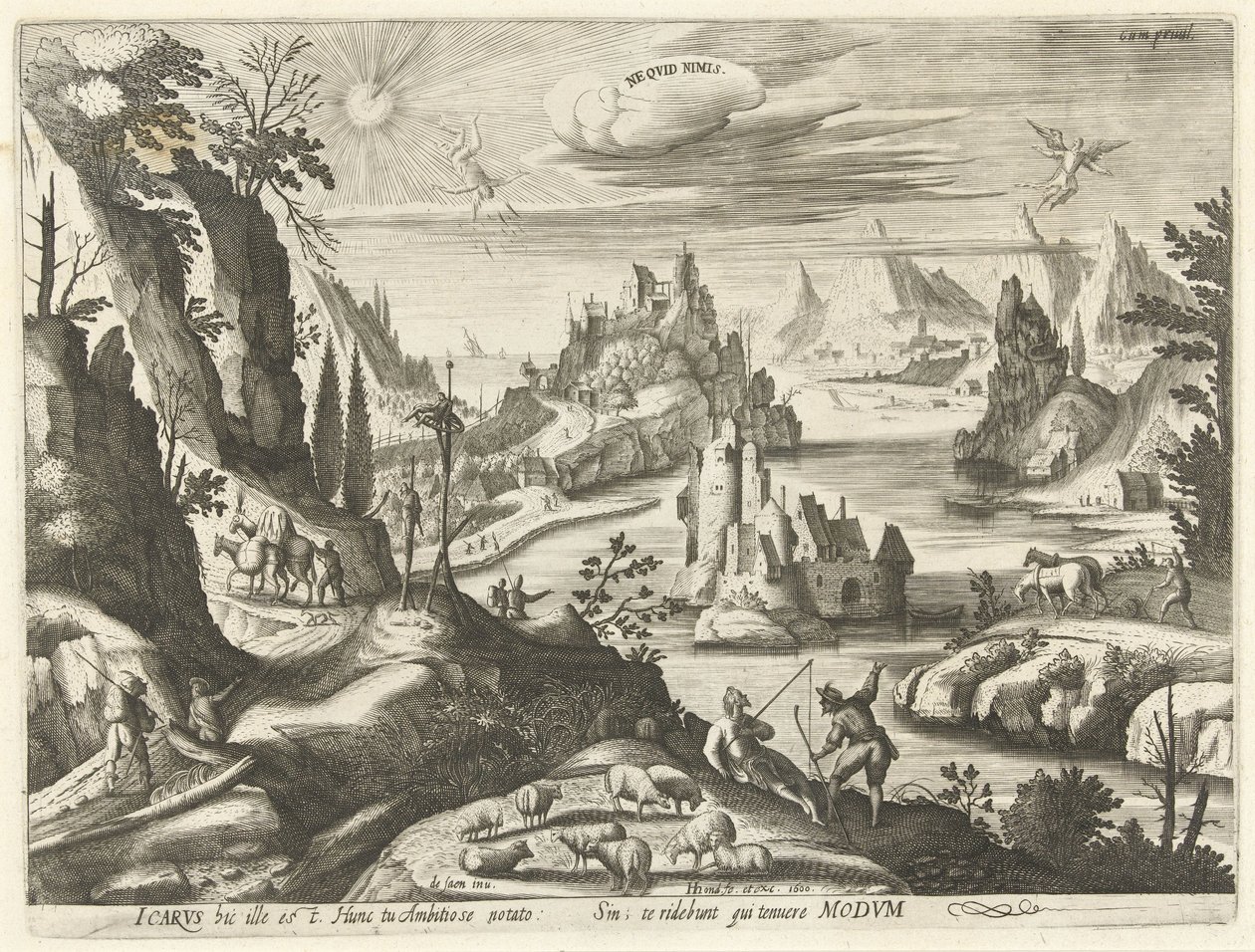 Paysage avec la chute d