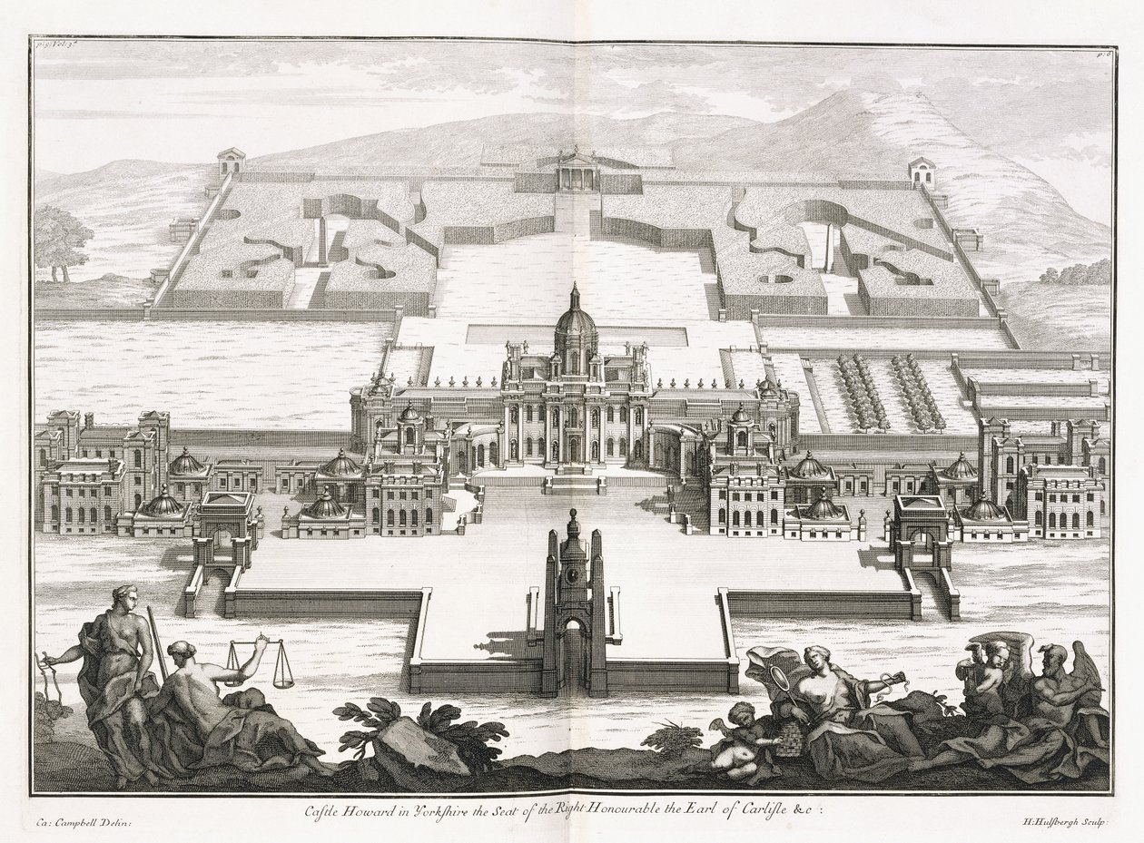 Château Howard dans le Yorkshire, de "Vitruvius Britannicus", ou "L