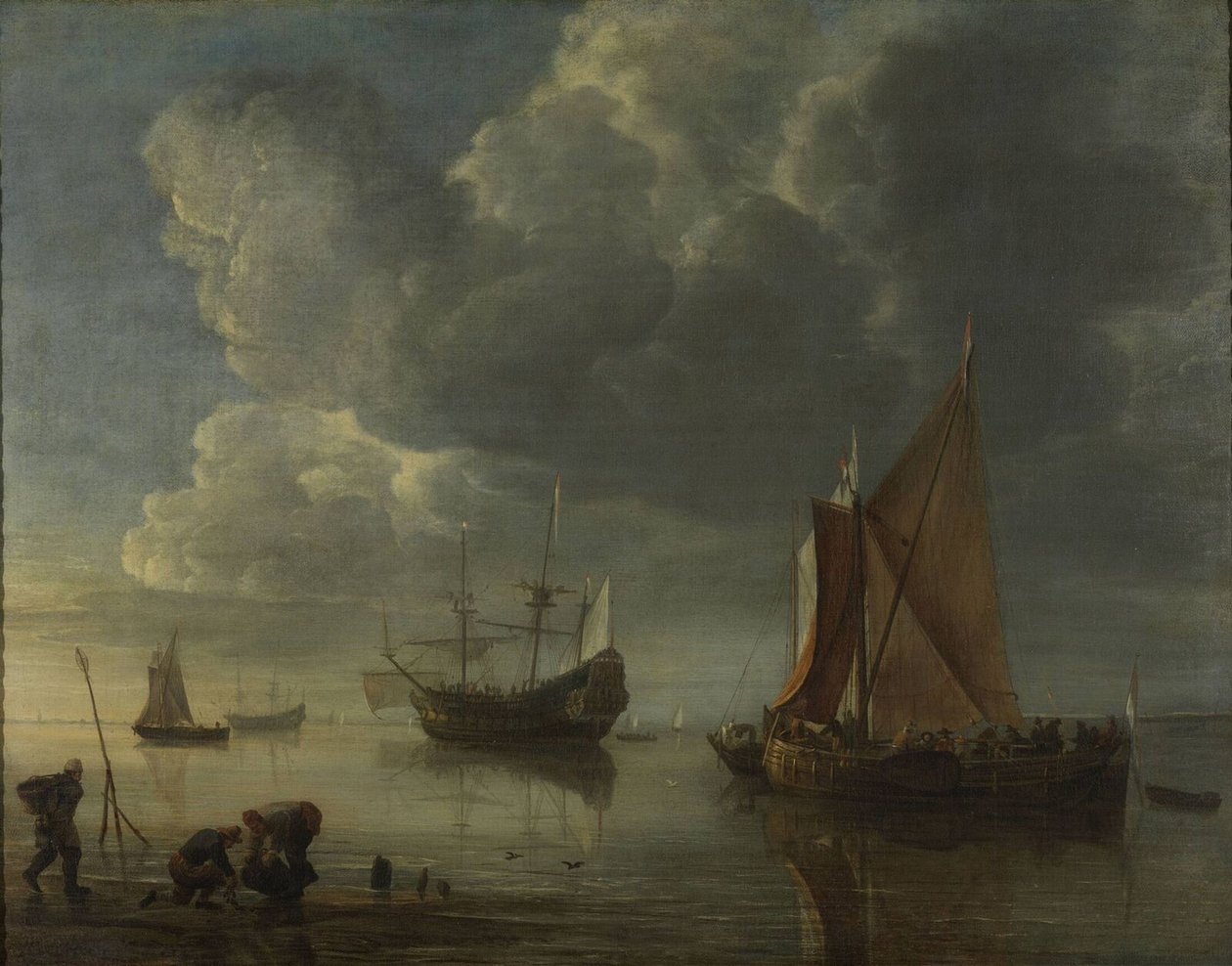Une mer calme, 1655-1657 - Hendrick Jacobsz. Dubbels