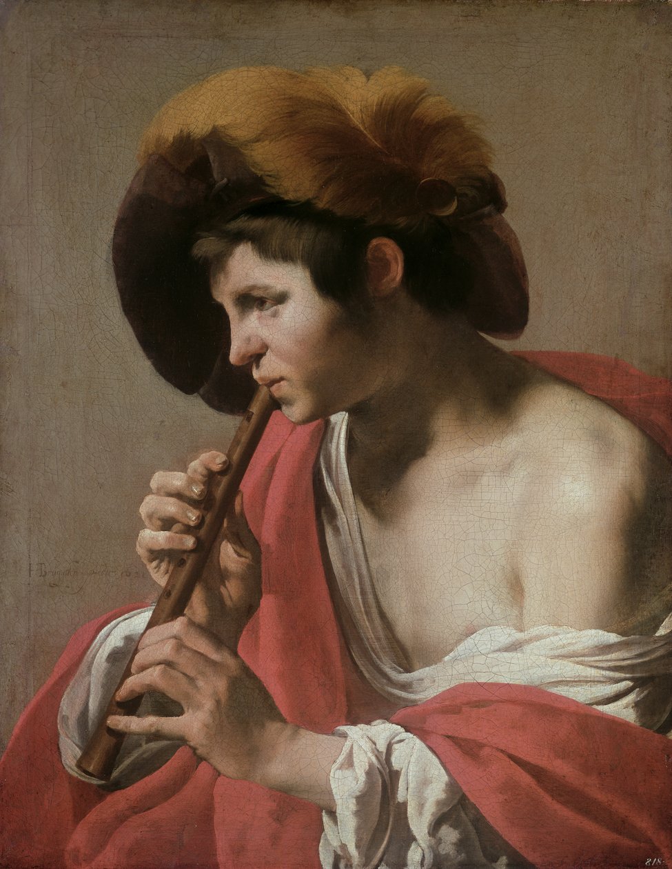 Valet jouant de la flûte à bec, 1621 - Hendrick ter Brugghen