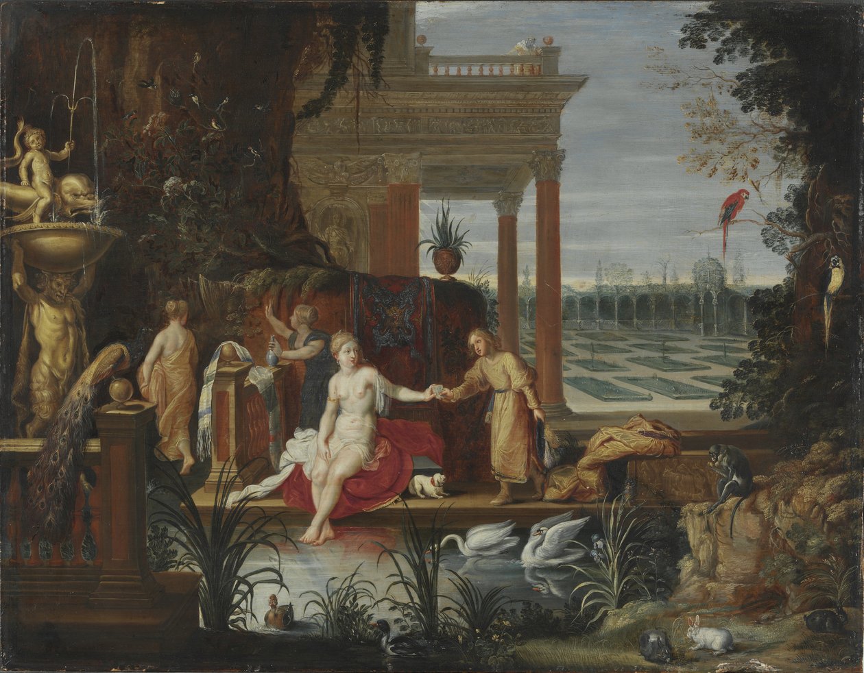 Bethsabée au bain recevant la lettre du roi David, vers 1600 - Hendrick van Balen