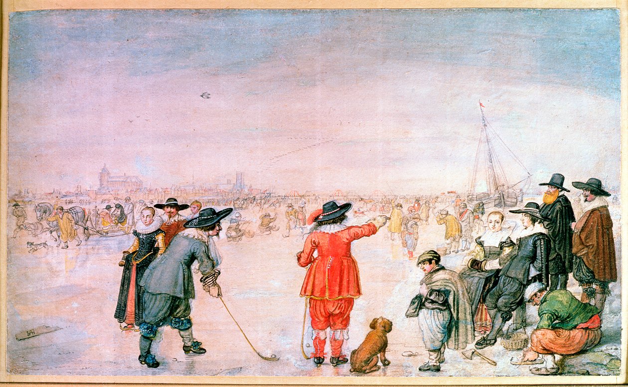 Golf sur la glace sur la rivière Ijsel près de Kampen - Hendrik Avercamp