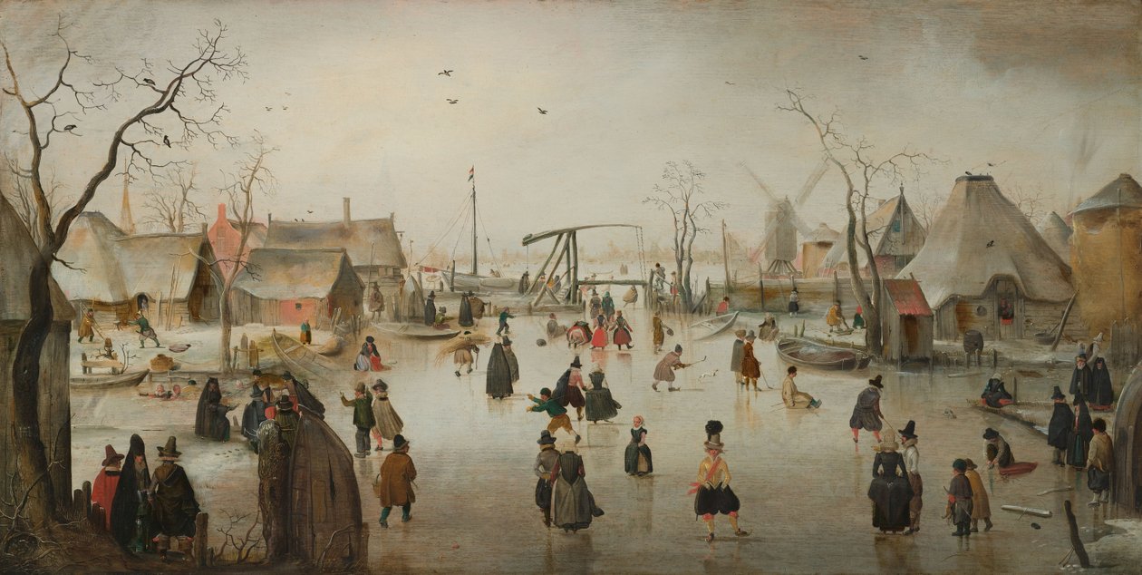 Patinage dans un village - Hendrik Avercamp