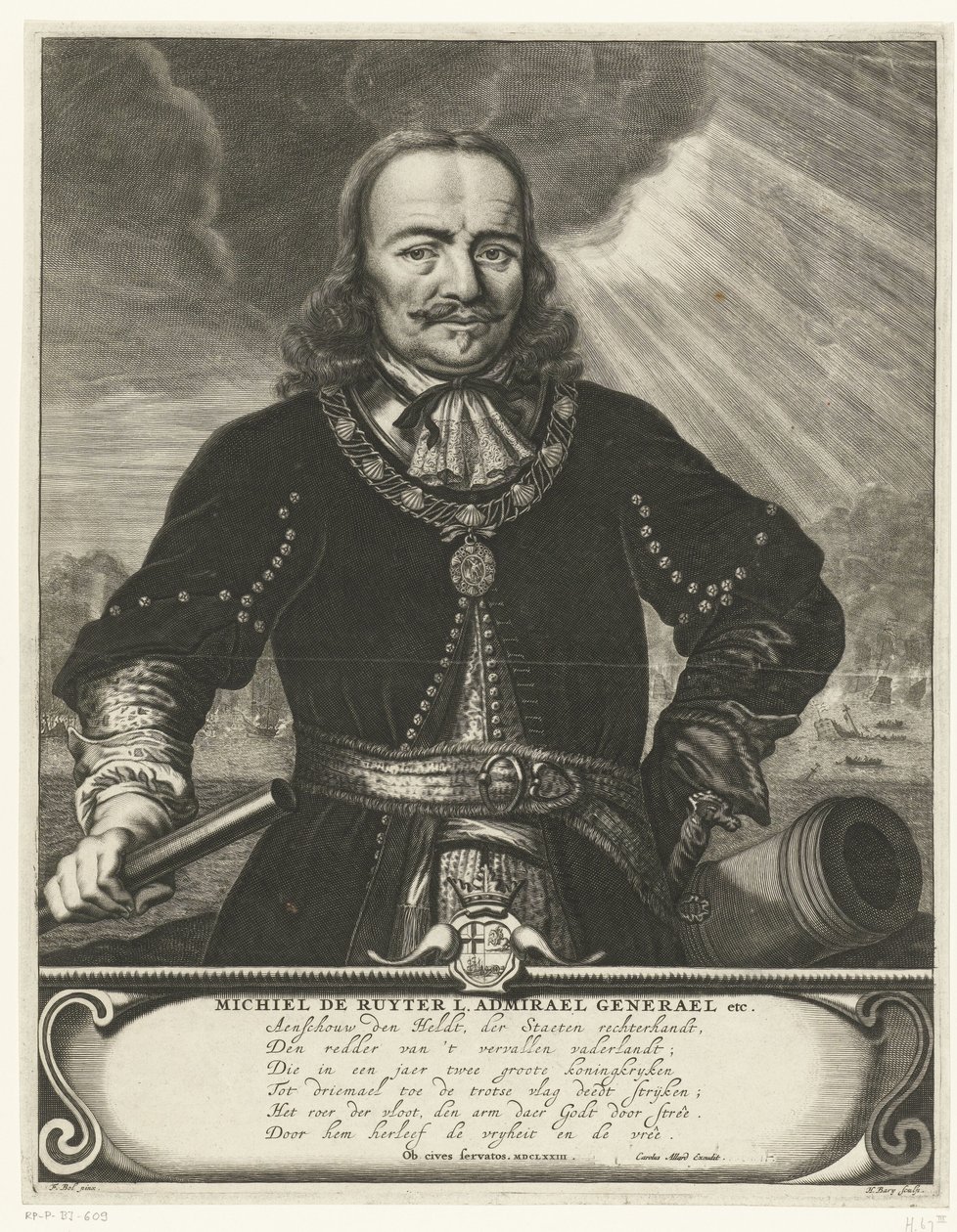Portrait de Michiel Adriaansz. de Ruyter - Hendrik Bary