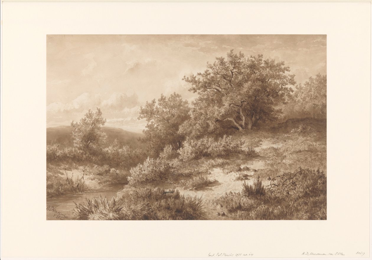 Paysage avec ruisseau et buissons - Hendrik Dirk Kruseman van Elten