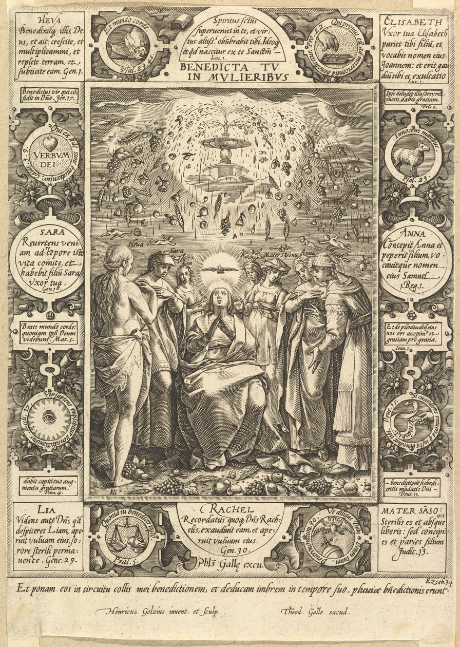 Benedicta tu in Mulieribus, des Allégories chrétiennes et profanes - Hendrik Goltzius