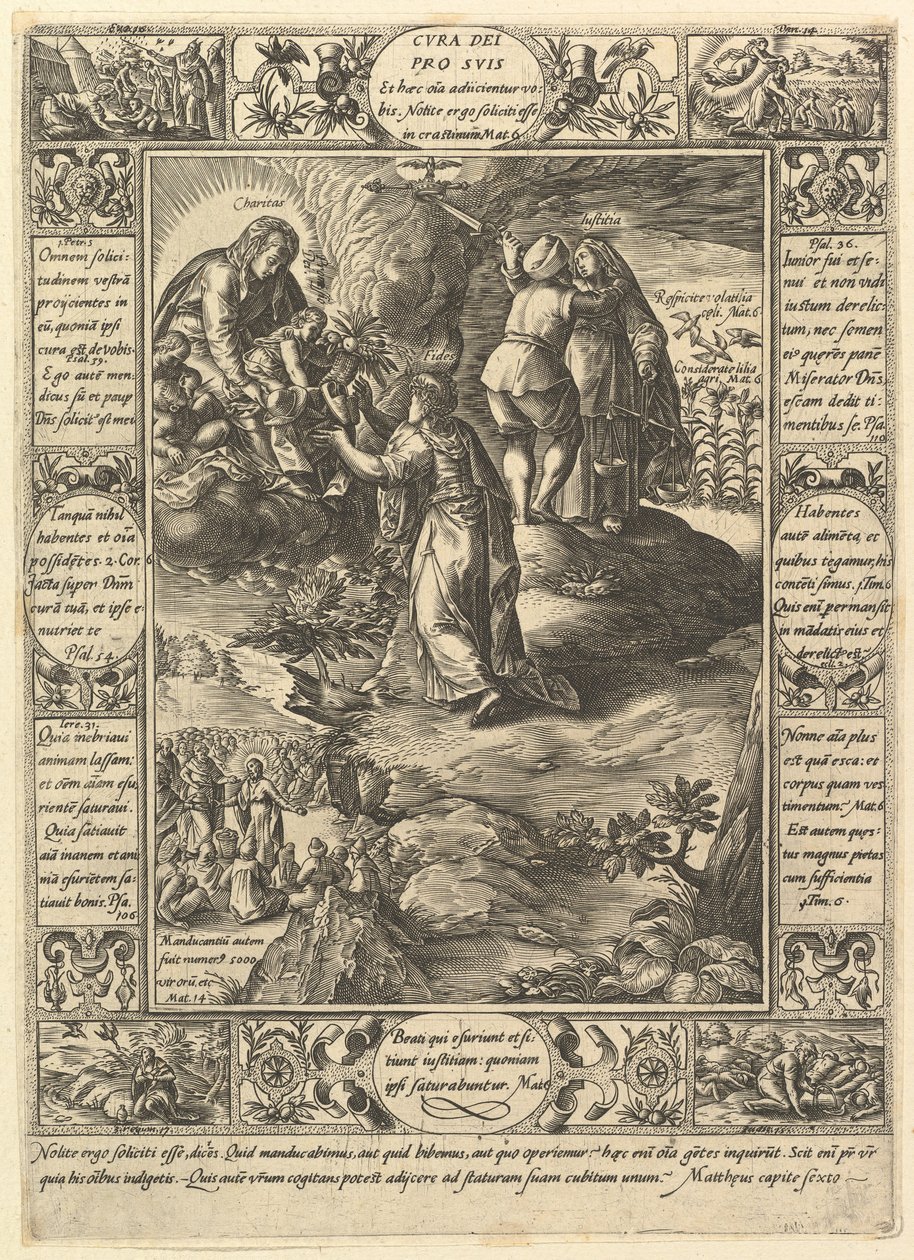 Cura Dei Pro Suis, des Allégories de la Foi Chrétienne, des Allégories Chrétiennes et Profanes - Hendrik Goltzius