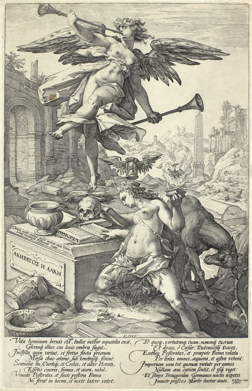 Renommée et Histoire, des Héros Romains, 1586 - Hendrik Goltzius