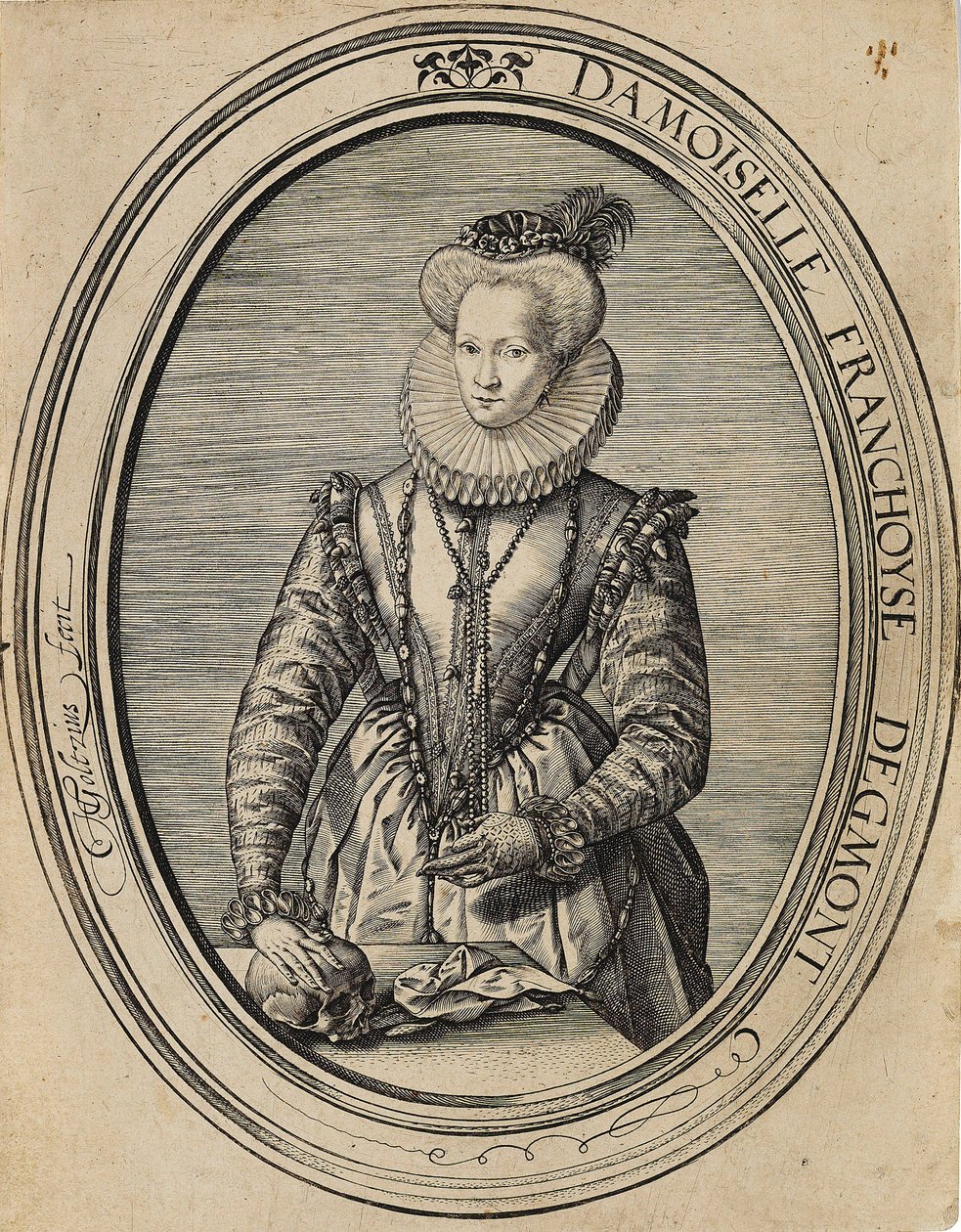 Françoise de Luxembourg, comtesse de Gavre, dame de Fiennes 1495-1557, 1580 - Hendrik Goltzius