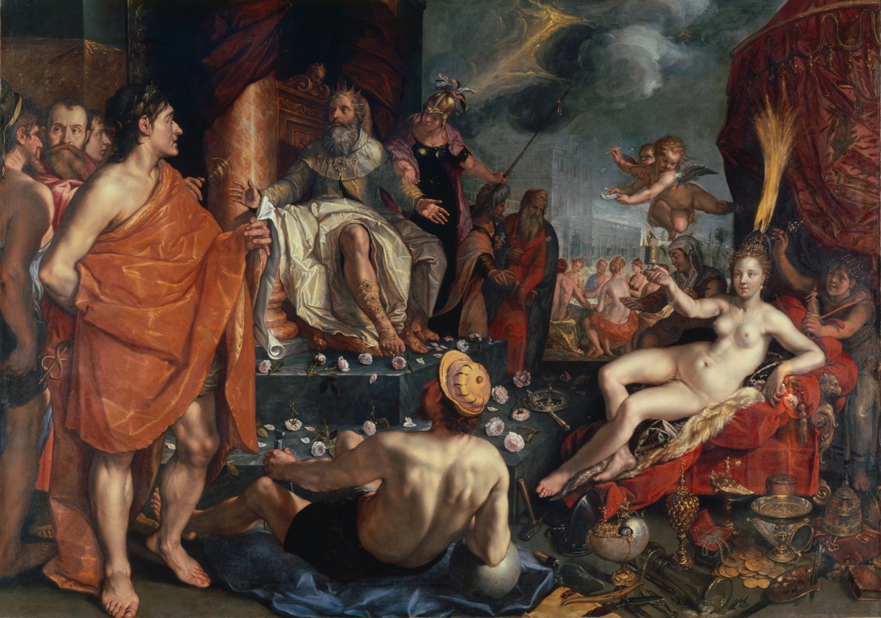 Hermès présentant Pandore au roi Épiméthée, 1611 - Hendrik Goltzius
