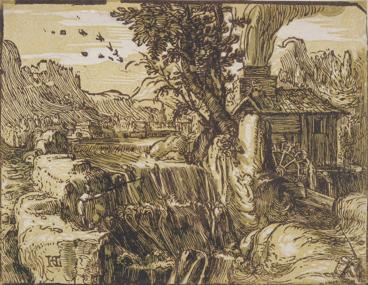 Paysage avec cascade - Hendrik Goltzius