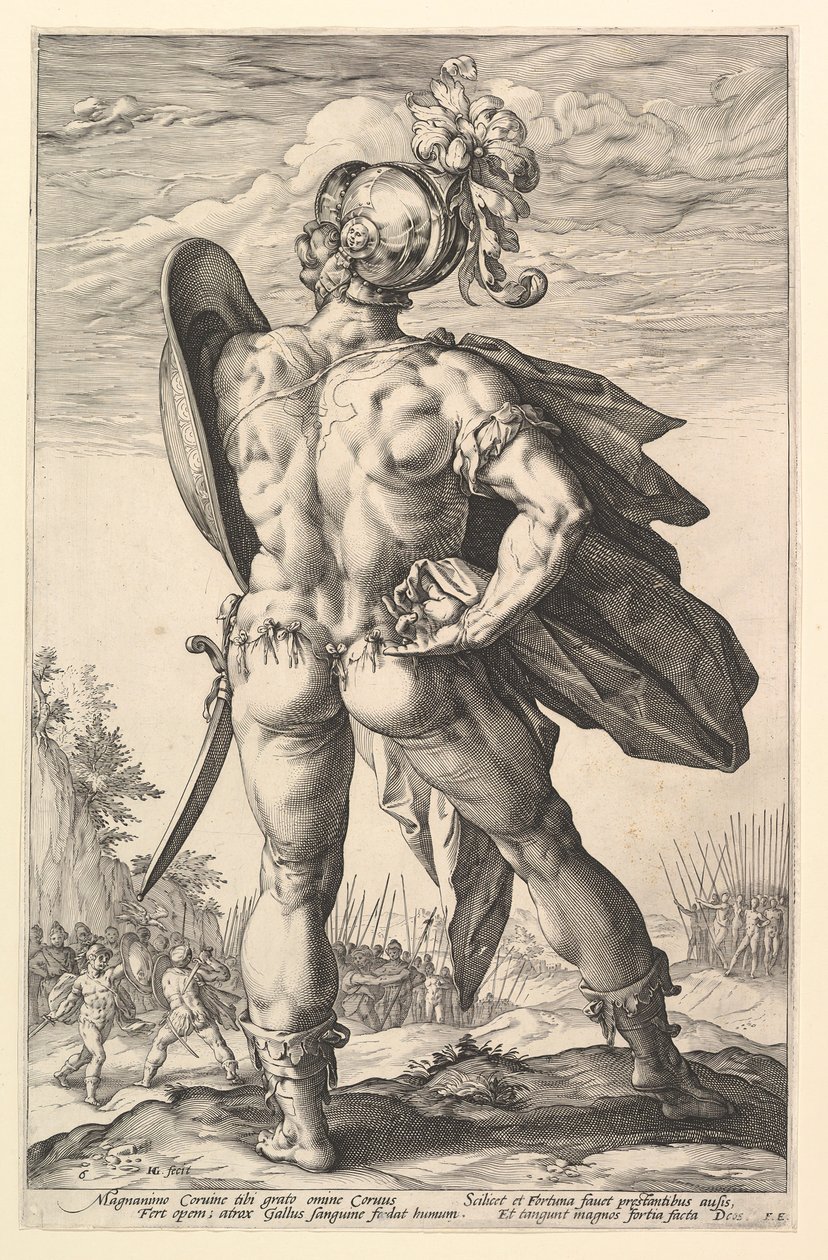 Marcus Valerius, de la série Les Héros romains, 1586 - Hendrik Goltzius