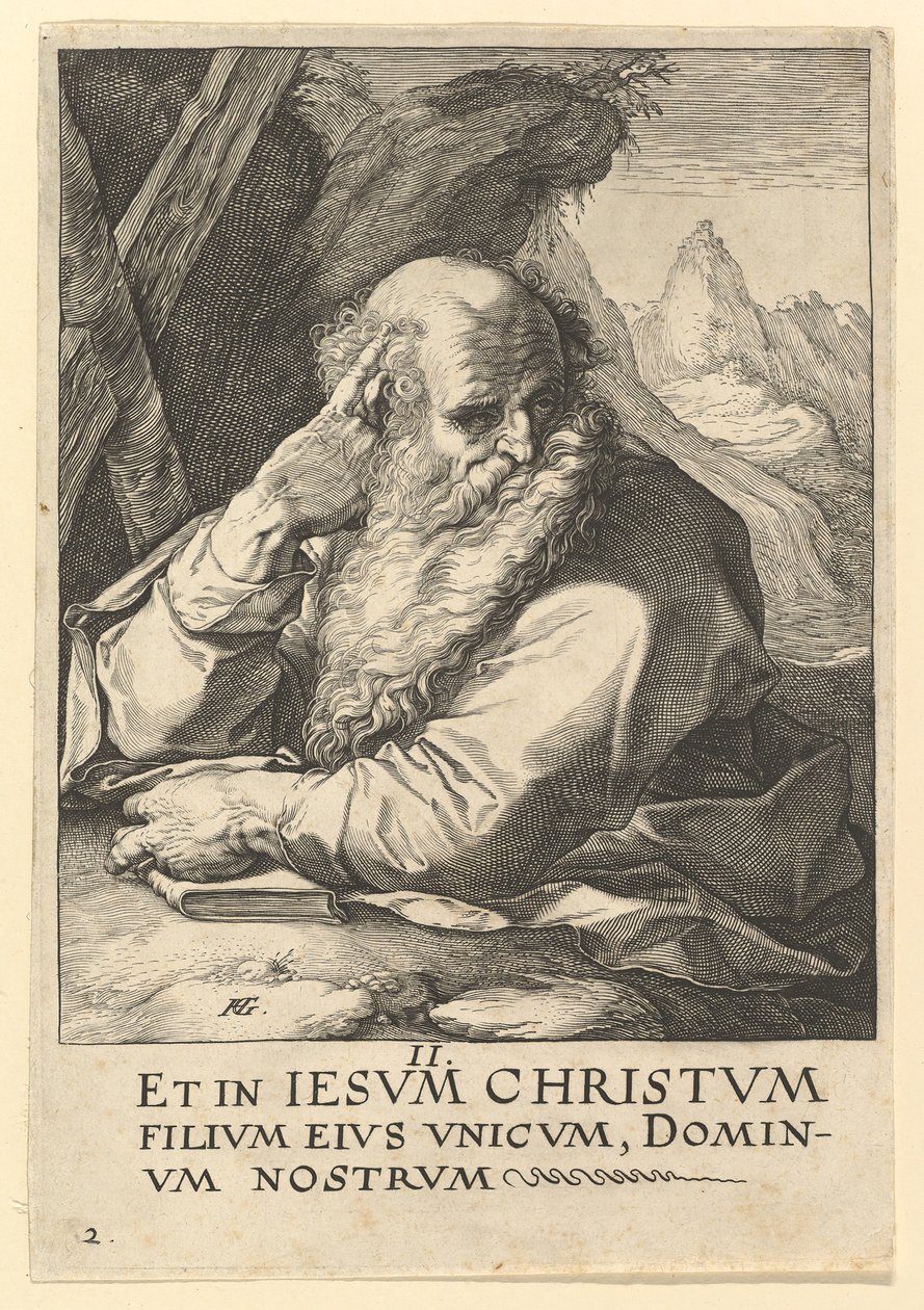 Saint André, de Christ, les Apôtres et Saint Paul avec le Credo - Hendrik Goltzius