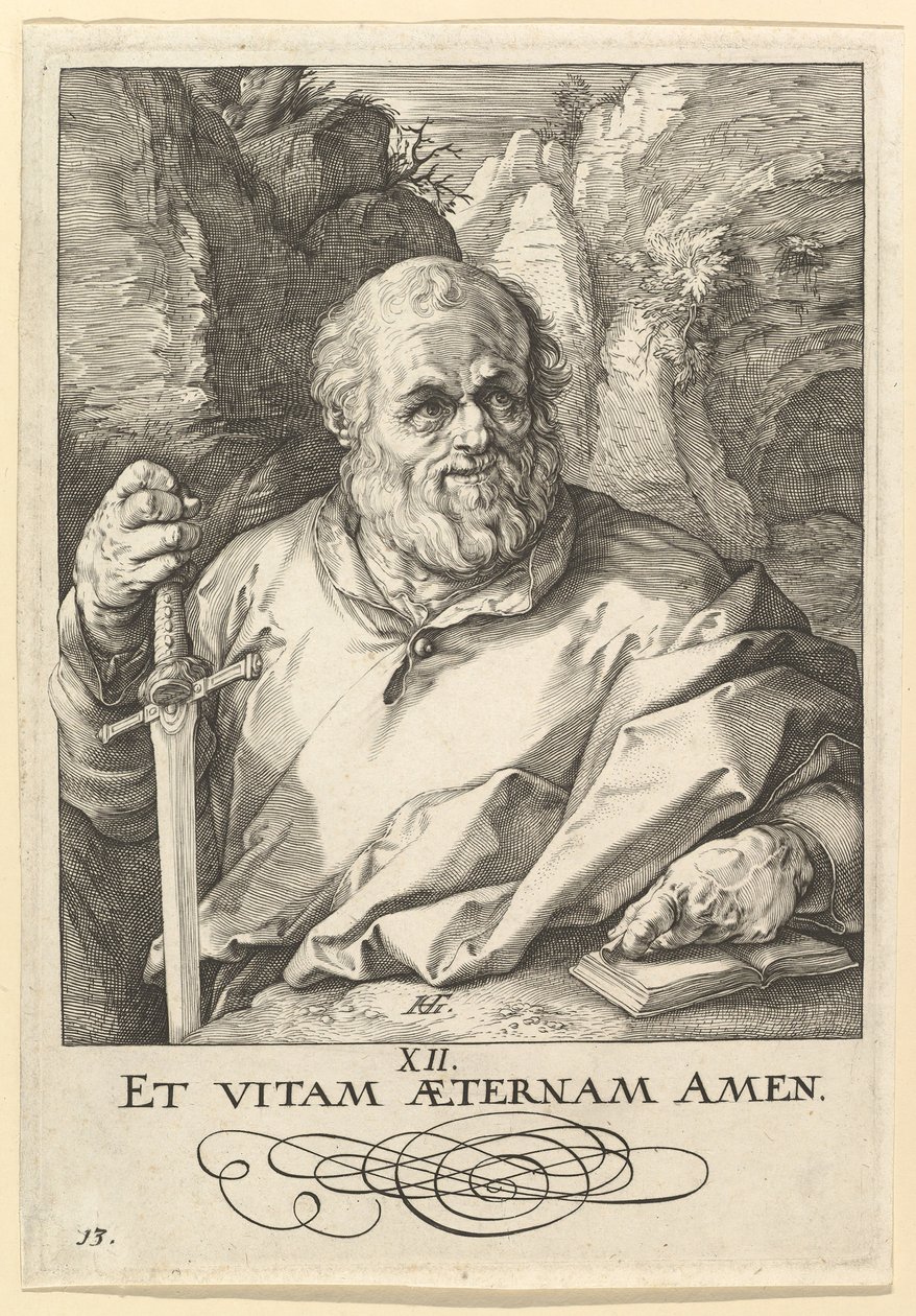 Saint Matthias, de Christ, les Apôtres et Saint Paul avec le Credo, vers 1589 - Hendrik Goltzius