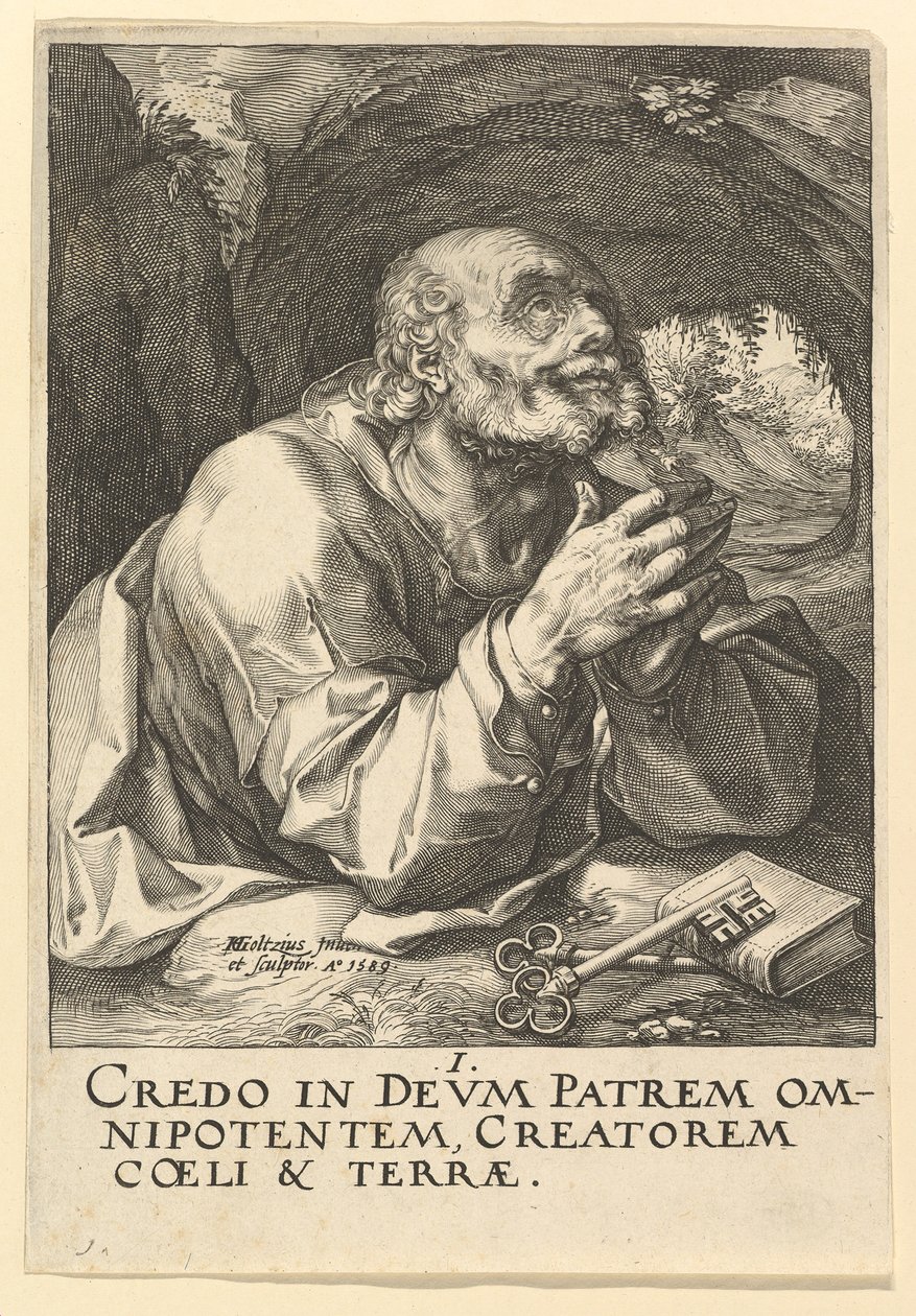 Saint Pierre, de Christ, les Apôtres et Saint Paul avec le Credo, 1589 - Hendrik Goltzius