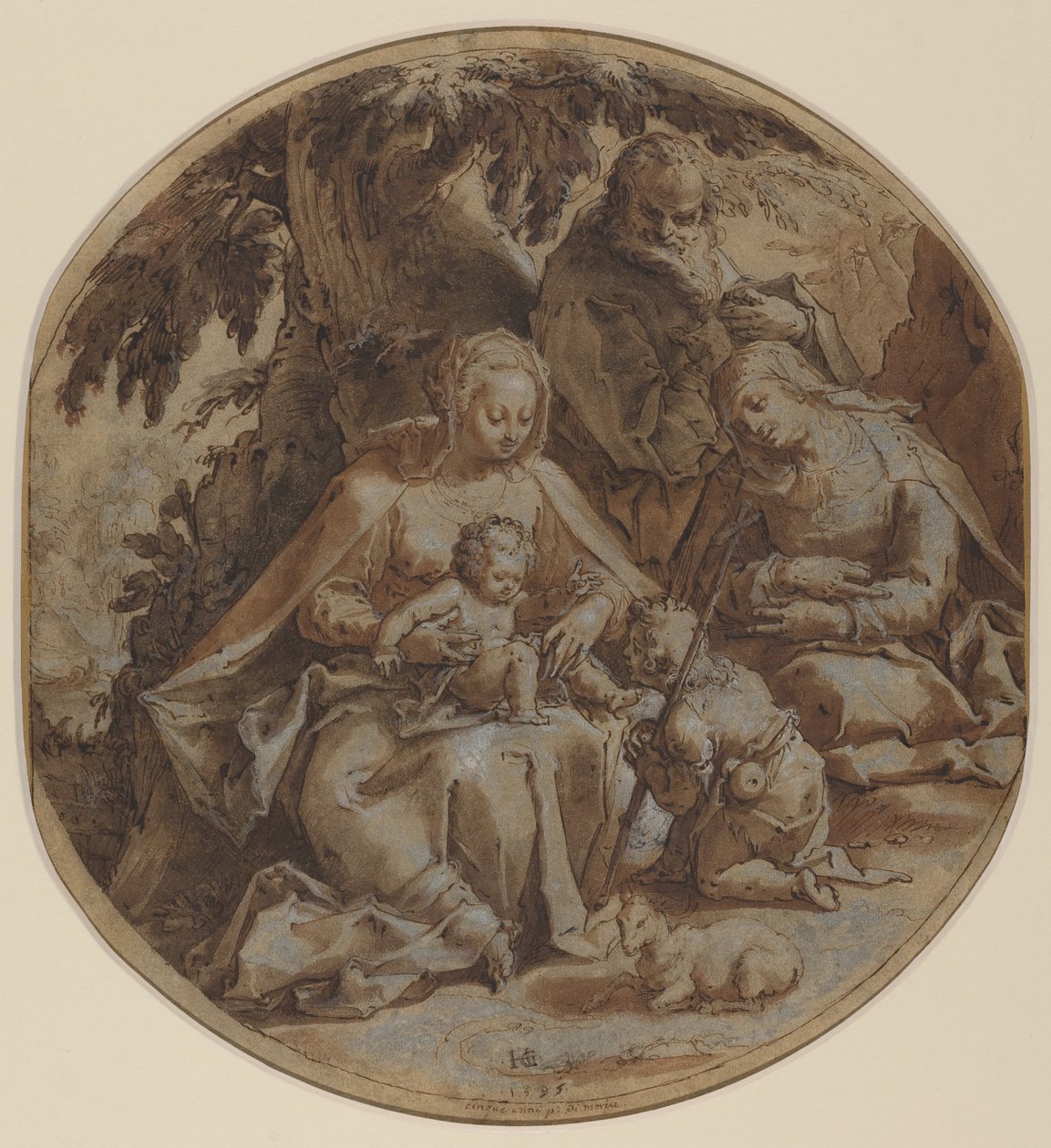 La Sainte Famille avec Sainte Élisabeth et Saint Jean-Baptiste - Hendrik Goltzius