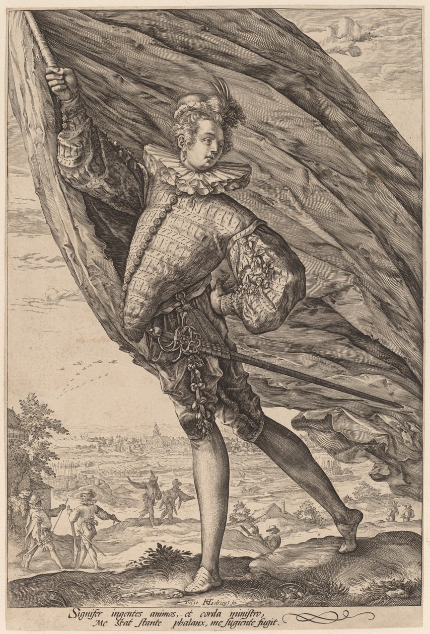 Le Porte-étendard, tourné vers la gauche - Hendrik Goltzius