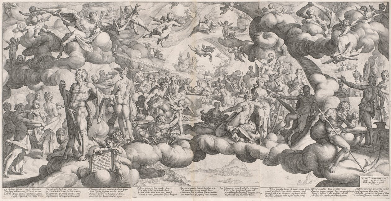 Le Mariage de Cupidon et Psyché - Hendrik Goltzius after Bartholomaeus Spranger